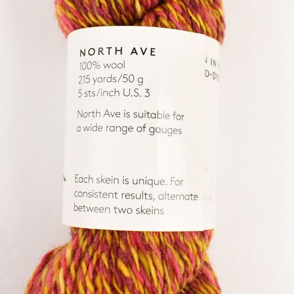 Plied Yarn North Ave Hand-Dyed 100% Wool 215 Yards 50g Color CityLink - Picture 3 of 4